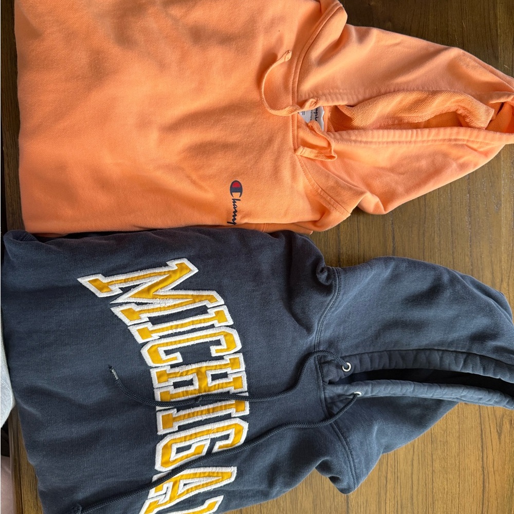 Champion Orange and Michigan Gray Hoodies